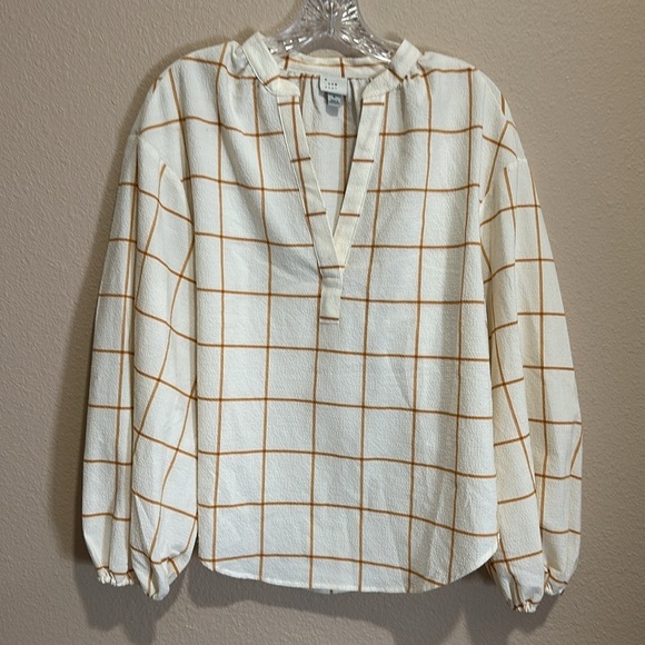 A NEW DAY Window Pane Blouse, Size S, EUC - Picture 2 of 5